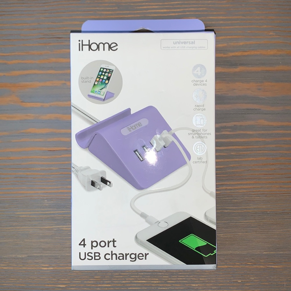 *NEW* Purple iHome 4 Port Charger